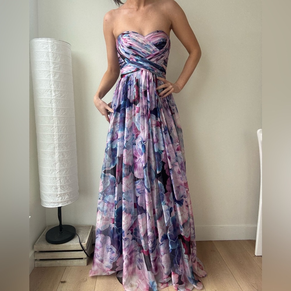 Lulus Bariano Special Effects Purple Floral Print Maxi Dress- XS - Picture 8 of 8